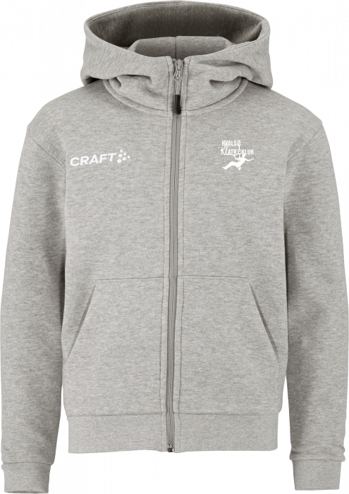 Craft - Hvalsø Klatreklub Hoodie W. Zip Kids - Grå Melange DK